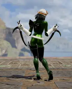 Tsuyu Asui from My Hero Academia. Made using Creation mode in Soulcalibur 6.