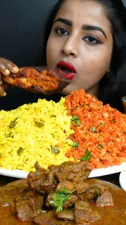 Ashifa ASMR Eating Spicy Mutton Sukka Curry, Fish Fry, Rice Big Bites ASMR Eating Mukbang Video