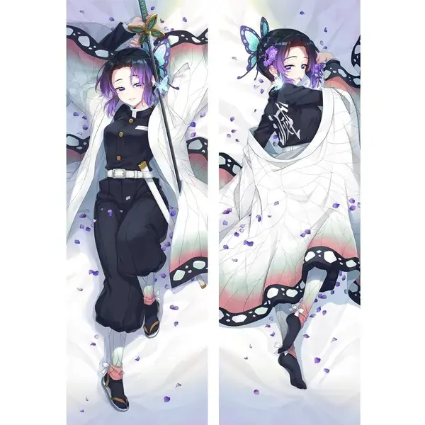 USD$19 MGF Newly Design Dakimakura Demon Slayer: Kimetsu no Yaiba anime Kochou Shinobu dakimakura hugging pillow case Kamado Nezuko