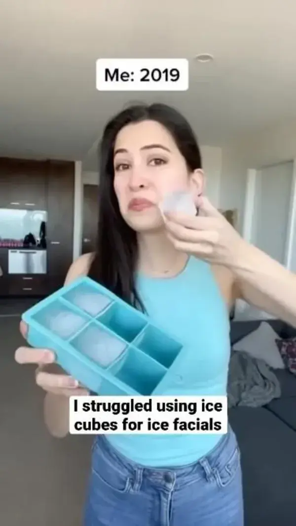 ice cube  facial at home- ice roller.