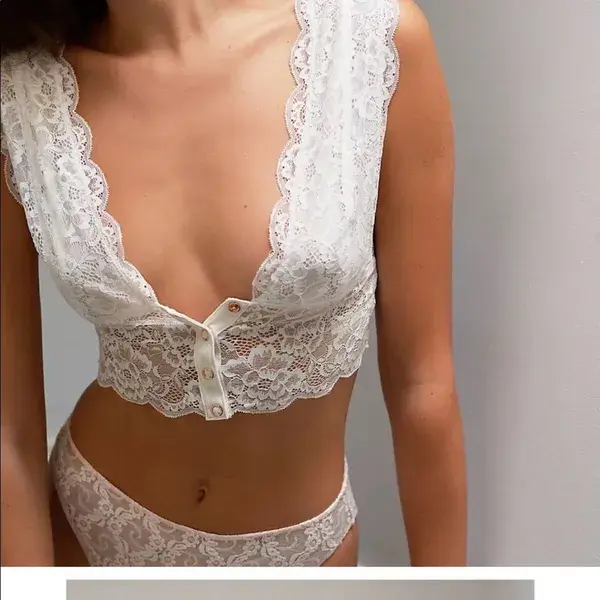 Free People Intimates & Sleepwear | Free People Intimately White Lace Heartbreaker Brami Bra Cami Crop Top Nwt Sz S | Color: White | Size: S