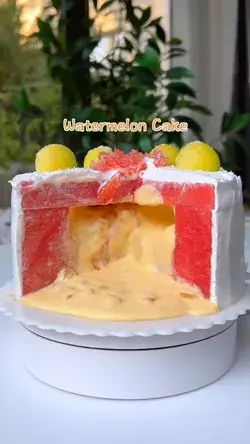 Watermelon cream cake