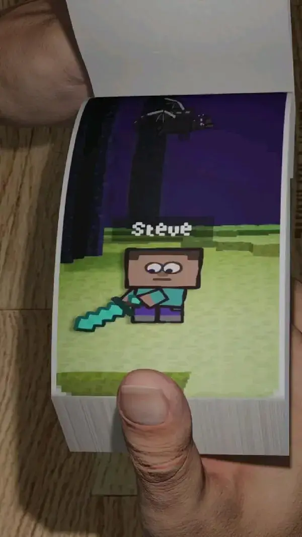 steve and the enderman flipbook animation