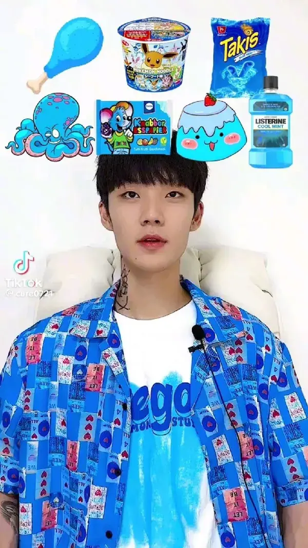 ASMR blue mugbang💙 (✨credit to cure 0721✨)