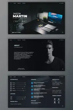 Great interactive cv template design #2