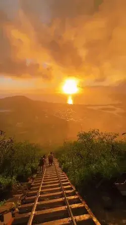 Heading to the sunset through Koko Crater’s of Doom in Oahu - Hawaii