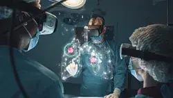 Surgeons Use Augmented Reality Vr Stock Footage Video