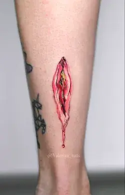 Chocho tattoo pussy golden tattoo vagina