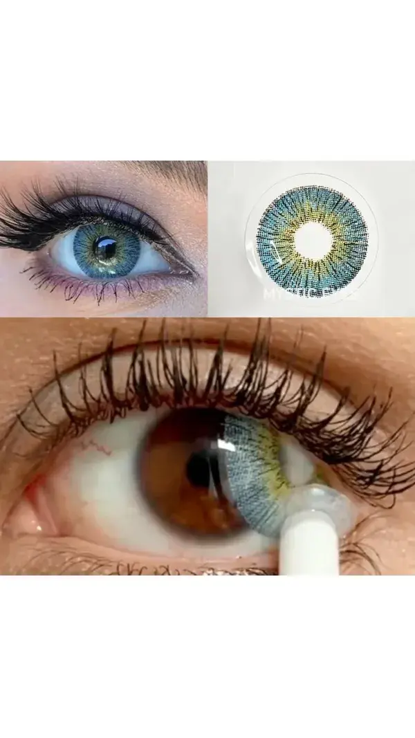 Y RETRO BLUE HAWAII COLORED CONTACT LENSES