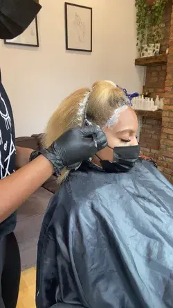 Bleach blonde on natural hair