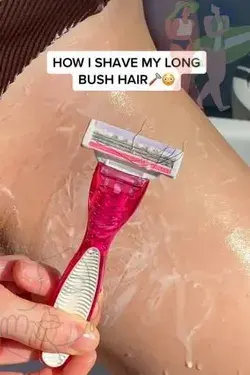 Solution to shave long bush hair.