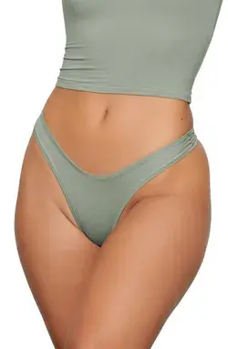 SKIMS Cotton Jersey Dipped Thong in Mineral at Nordstrom, Size 4 X