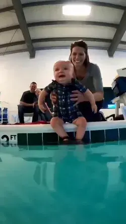 baby Floating on water.
