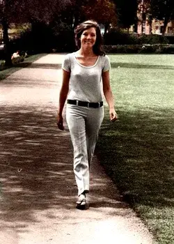 Diana Rigg out for a stroll