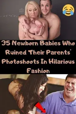 35 Newborn Babies Who Ruined Their Parents' Photoshoots In Hilarious Fashion