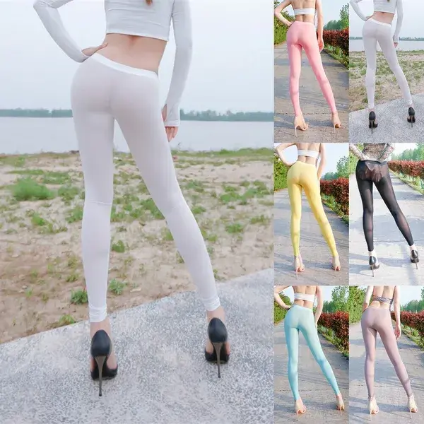 2022 Brandneu Lange Hose Leggings Durchsichtig Seidig Damen \' S Pants