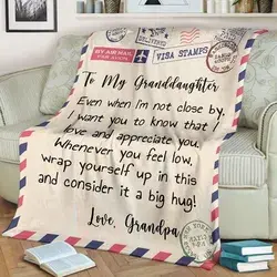 To My Granddaughter I Want You To Know That I Love And Appreciate You Fleece Blanket   Quilt Blanket  Christmas Gift  Birthday Gift  New Year Gift  Anniversary Gift  Love From Grandpa