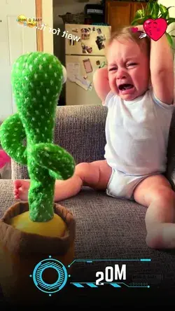 Baby funny 😭Crying Music Dancing Cactus 🌵
