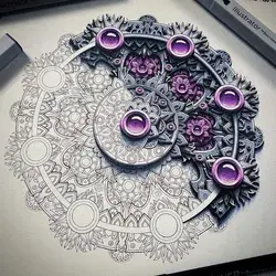 Impressive geometric sketches using marker pen