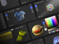 Mobile 3D editor. UI kit. Design.