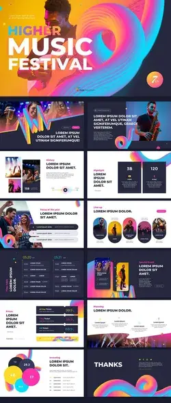 Music Festival Pitch Deck Design Marketing Presentation Template