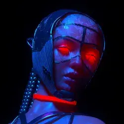 Android head opens up to reveal machinery cyberpunk 3D art