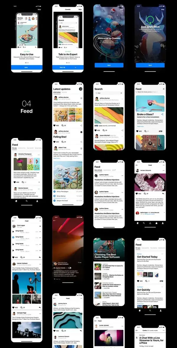 Oswald - Templates Smart UI Kit All templates look  perfect on every iPhone, including i