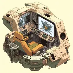 AI-Generated: Isometric Mecha Cockpit