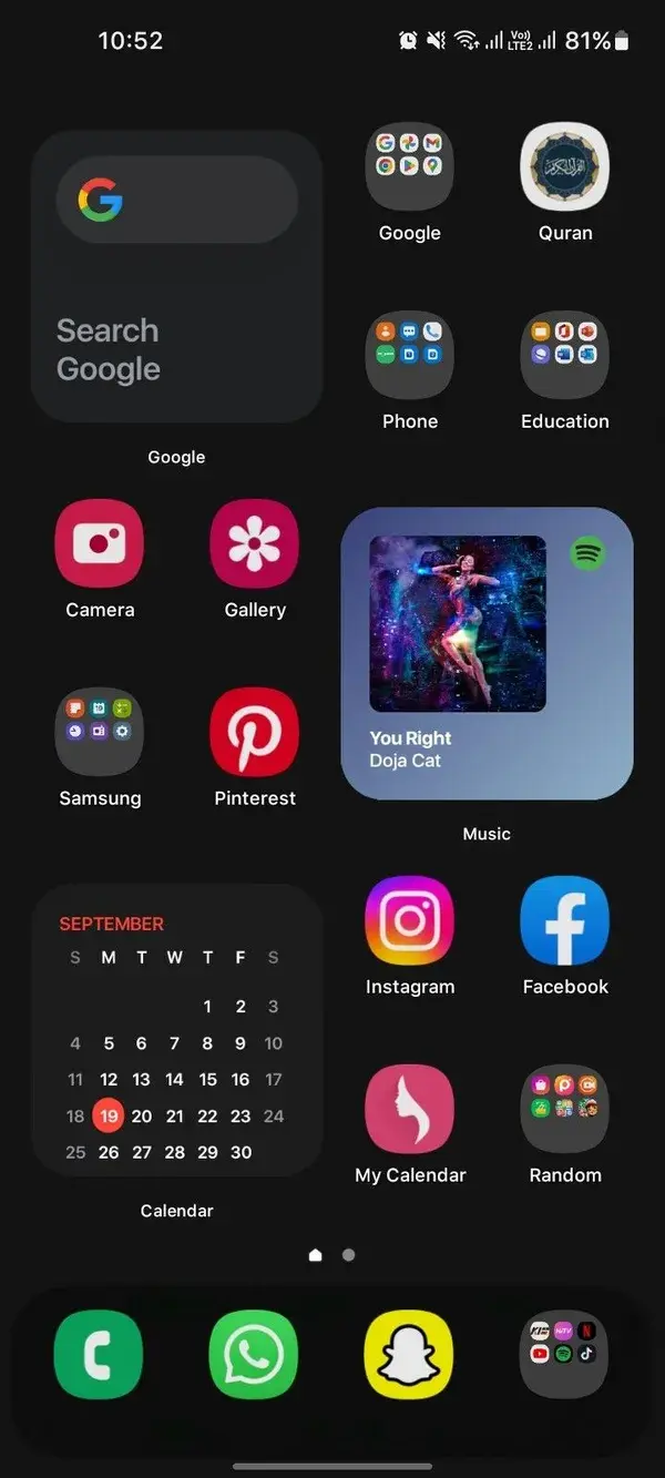 Samsung homescreen