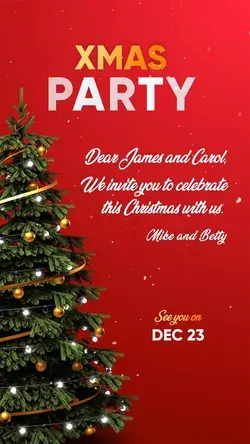 Christmas Party Invitation Instagram Story Idea - Xmas Winter Celebration Invite December 2020 