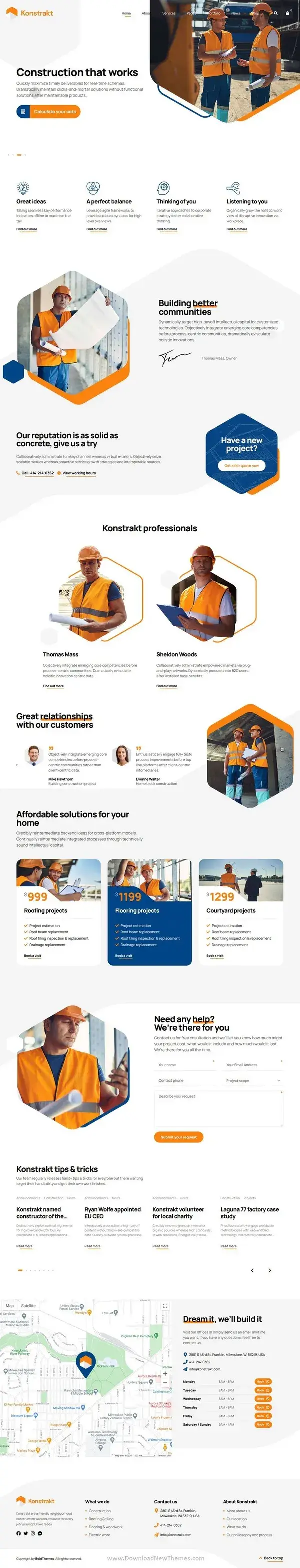 Premium WordPress Theme for Construction Company Website