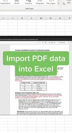 Import PDF data into Excel