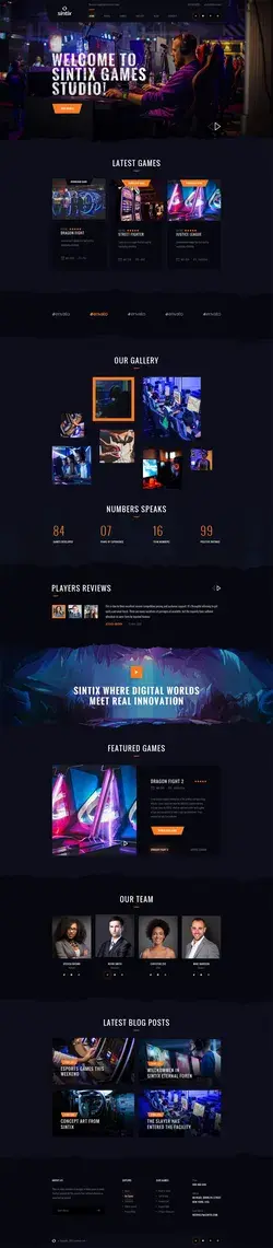 Gaming Studio PSD Website Template