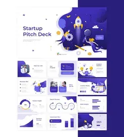 Purple Startup Pitch Deck PPT PowerPoint Template