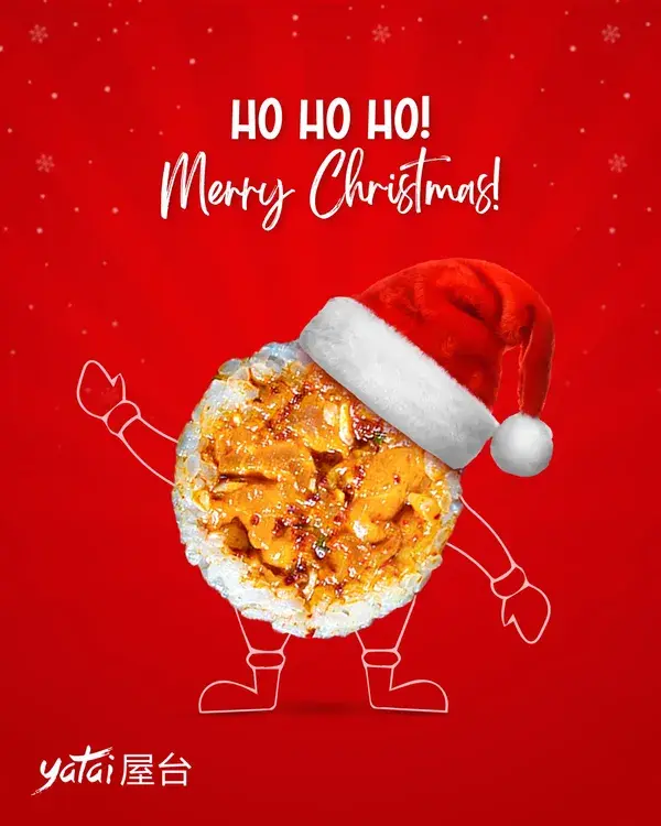 Merry Christmas post design for restaurant.