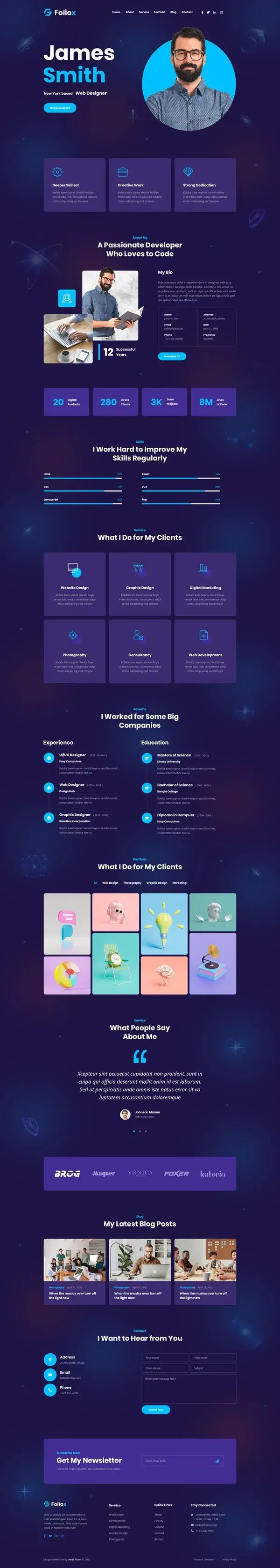 FolioX personal portfolio template