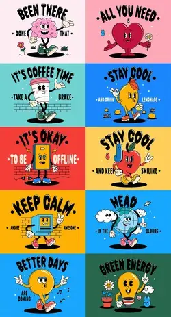 Funny Cartoon Characters on Various Topics Vector