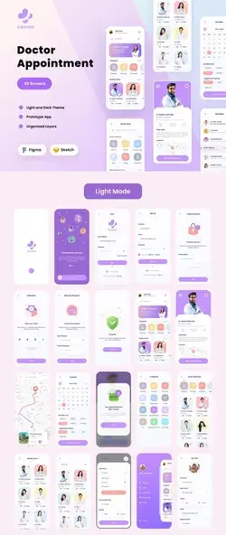 Doctor Appointment App UI Kit Sketch and Figma IOS UI Kit