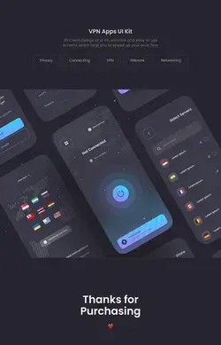 VPNECT - VPN UI KIT VPNECT - High Quality VPN Mobile App Design.