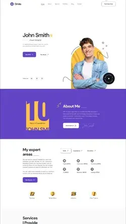 Modern website and landing page in figma, xd, or PSD format