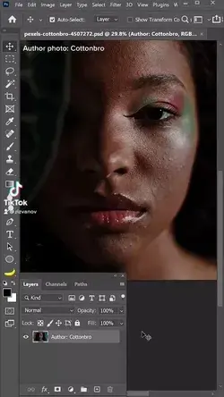 Cleaning skin in Photoshop. Removing acne, pimples