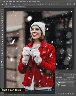 Create Winter Portrait with Snow Effect - Photoshop Tutorial #shorts