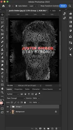 Justin Bieber Fan Poster | How to create Text Effect Poster in Photoshop