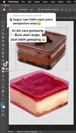 ubah angle object di photoshop menggunakan perspective warp