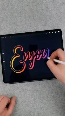 Gradient lettering tutorial in Procreate