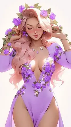 Purple Flower Girl