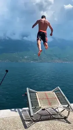 Jumping into the weekend like. A stunning vacation spot in northern Italy, Lake Garda