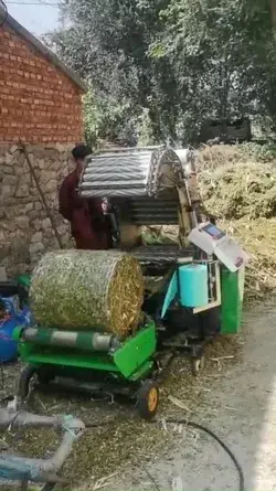 Corn Stalk Baler Machine to bale crushed Corn Stalk and cover with platic film to Silage for Cattle