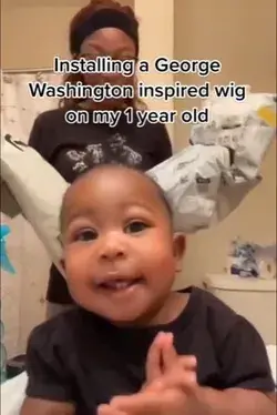 You won't be able to resist this sweet video of a 1-year-old baby in a George Washington wig