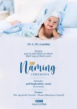 Naming ceremony design